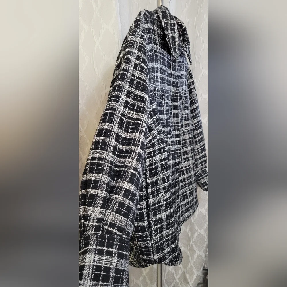H&M | Black Checked Jacquard Weave Jacket - Picture 8 of 14